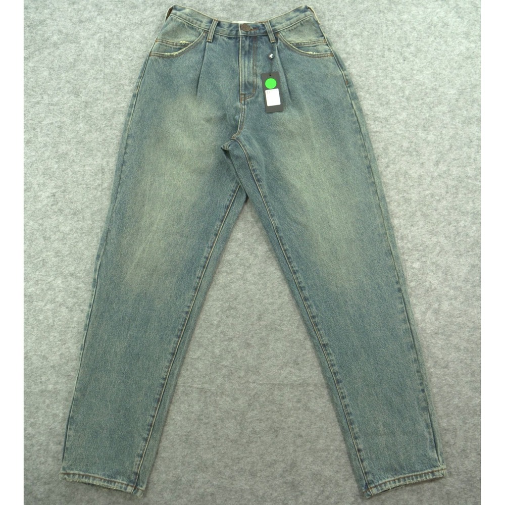 One Teaspoon Jeans Womens 26 Blue Smiths  Hi Waist Relaxed Leg Zip Fly New